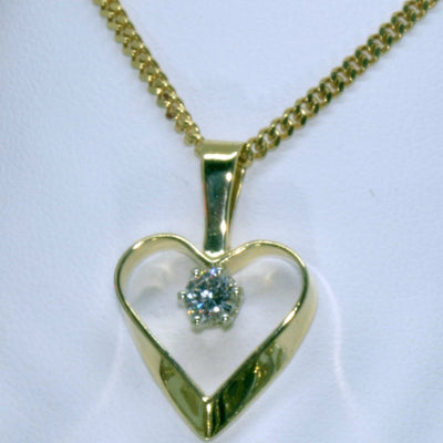 14K Canadian Diamond Ribbon Heart Pendant Pendant Made to order White 